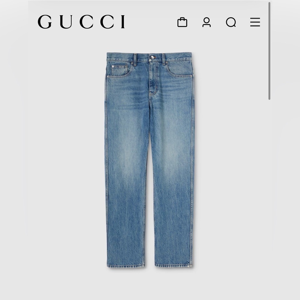 Gucci men’s straight blue jeans pants